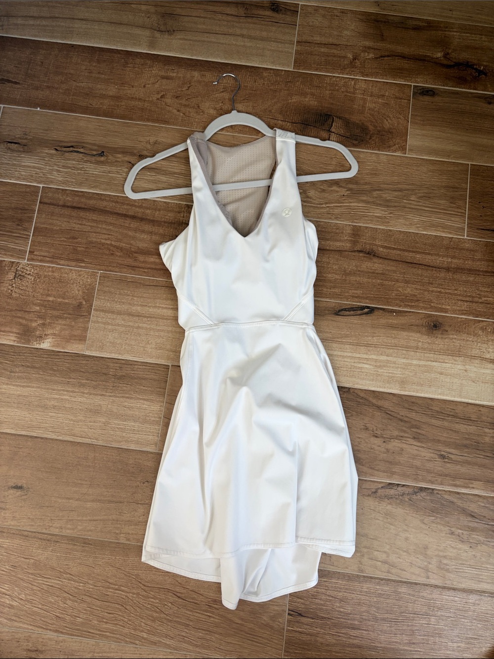 lululemon athletica White V‑Neck Athletic Skater Dress